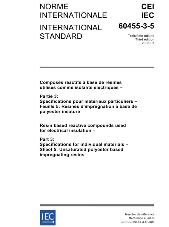 Cover IEC 60455-3-5:2006